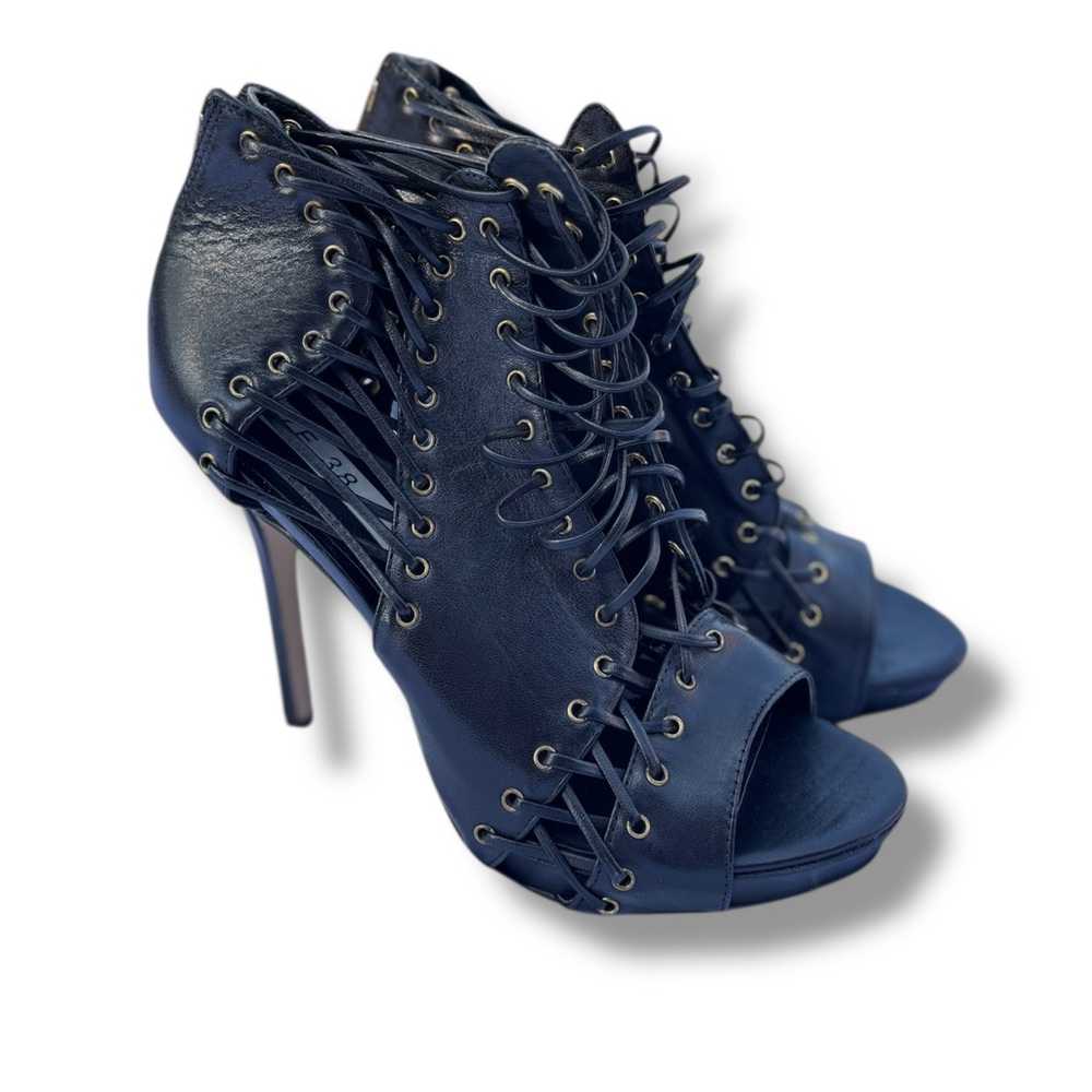 Aldo Oleksa Peep Toe Black Booties Size 38